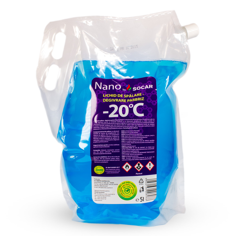 Nano by SOCAR– Lichid de Spălare-Degivrare Parbriz –20°C, 5L
