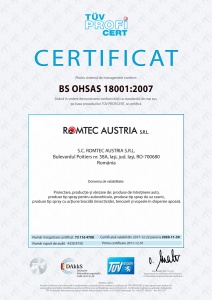 Certificat BS OHSAS, 18001:2007, TÜV Hessen