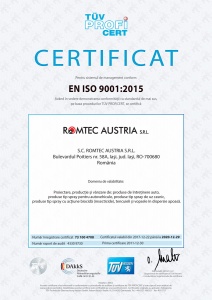 Certificat Calitate, ISO 9001:2015, TÜV Hessen